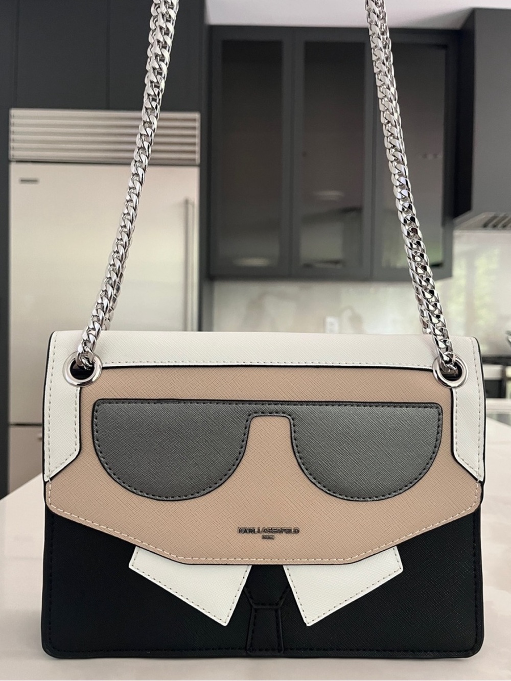 Karl Lagerfeld Bag. Karl Lagerfeld Self Portrait Bag. Crossbody Saffiano Leather - Picture 3 of 11